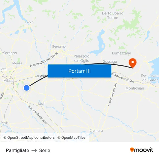 Pantigliate to Serle map