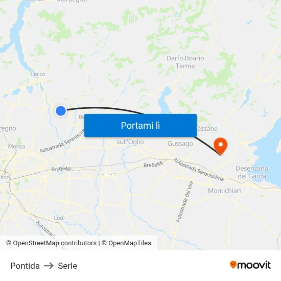 Pontida to Serle map