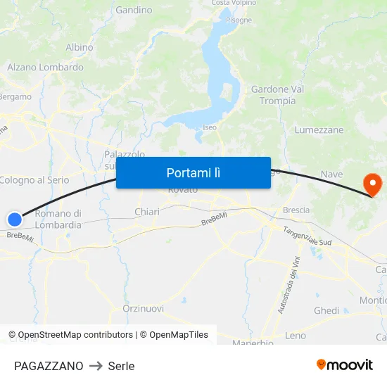 PAGAZZANO to Serle map