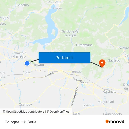 Cologne to Serle map