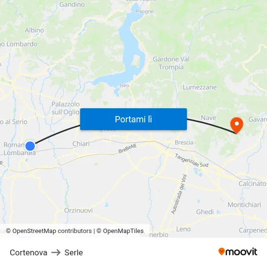 Cortenova to Serle map