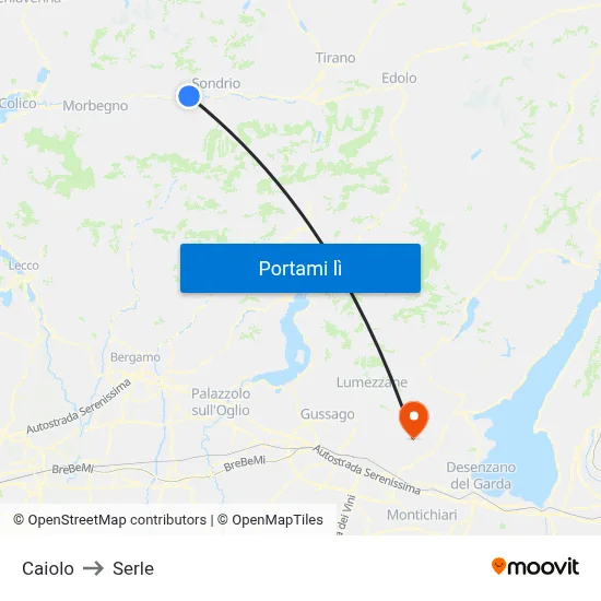 Caiolo to Serle map