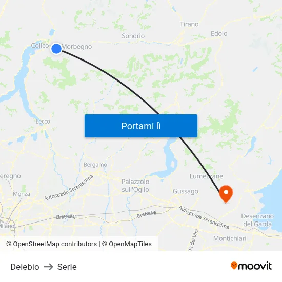 Delebio to Serle map