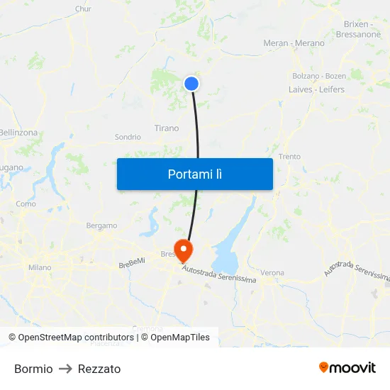 Bormio to Rezzato map