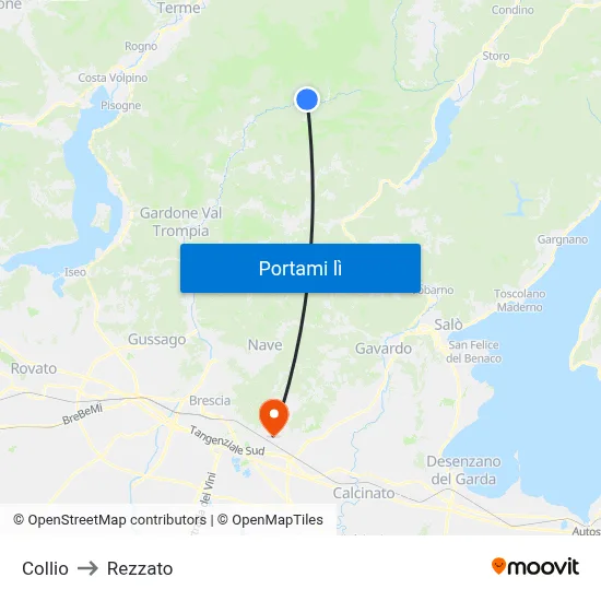 Collio to Rezzato map