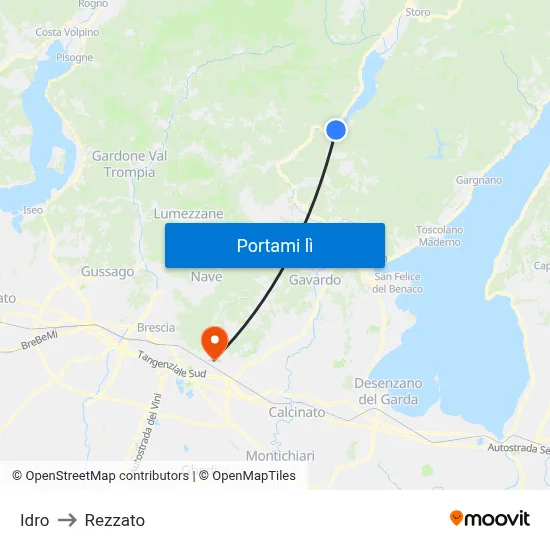 Idro to Rezzato map