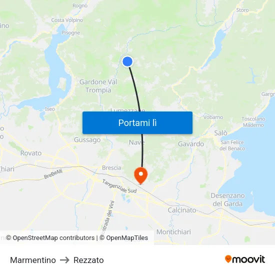 Marmentino to Rezzato map