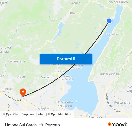 Limone Sul Garda to Rezzato map