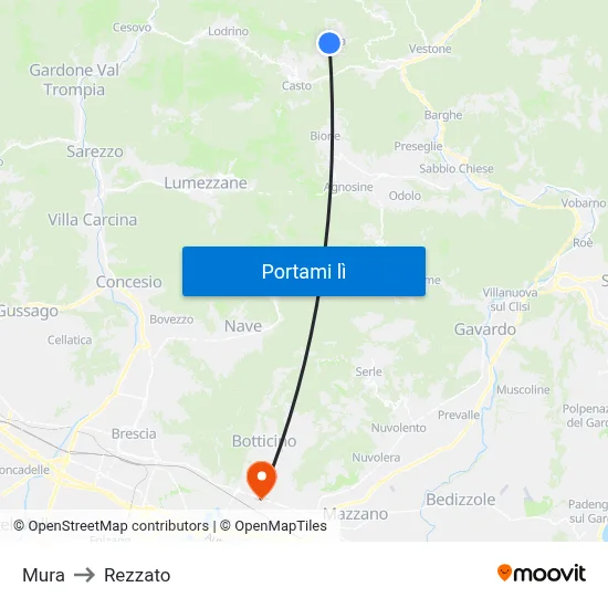 Mura to Rezzato map
