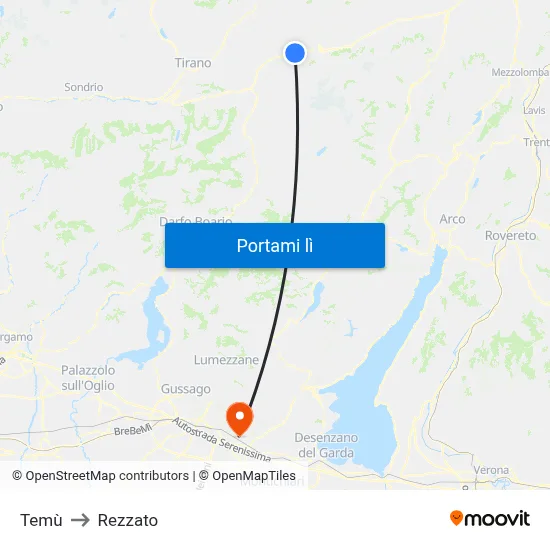 Temù to Rezzato map