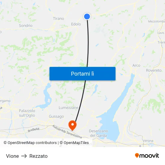 Vione to Rezzato map