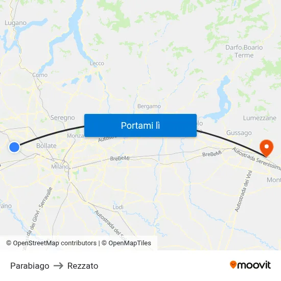 Parabiago to Rezzato map