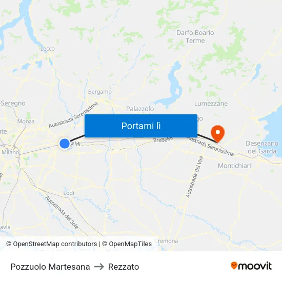 Pozzuolo Martesana to Rezzato map