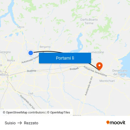Suisio to Rezzato map