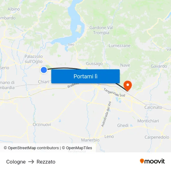 Cologne to Rezzato map