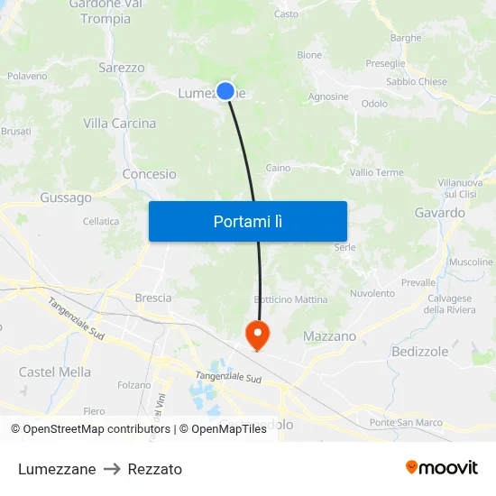 Lumezzane to Rezzato map