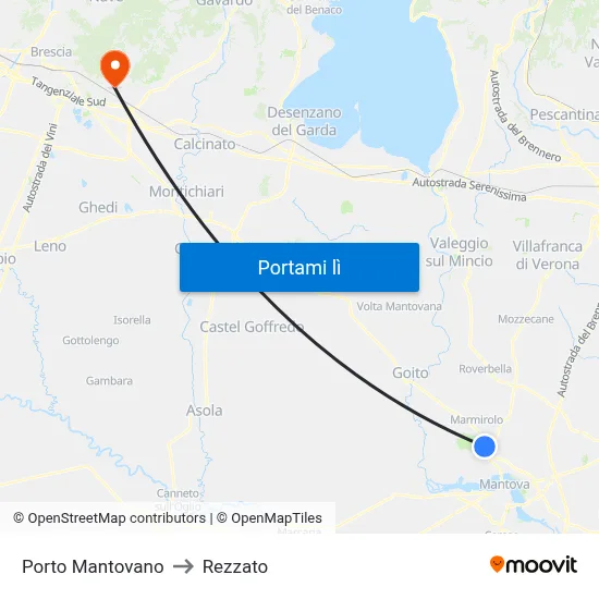 Porto Mantovano to Rezzato map