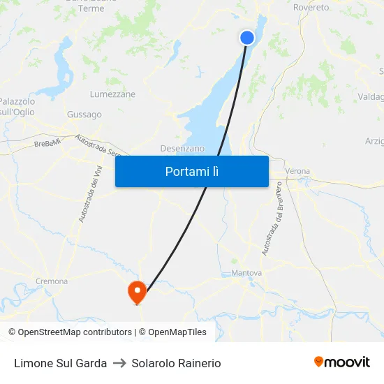 Limone Sul Garda to Solarolo Rainerio map