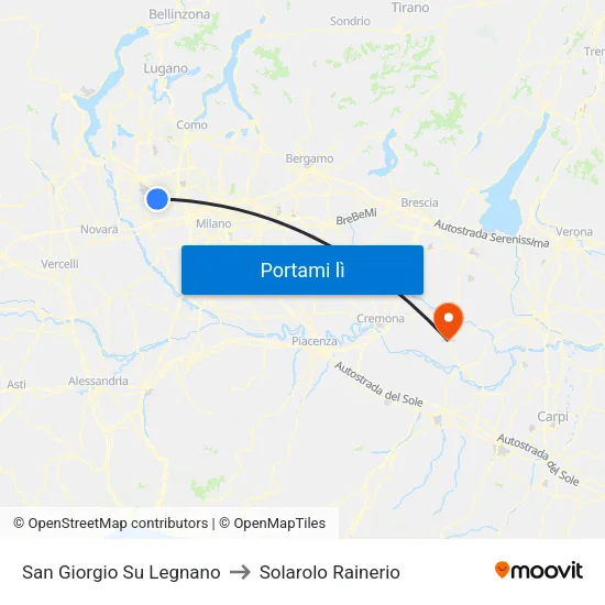 San Giorgio Su Legnano to Solarolo Rainerio map