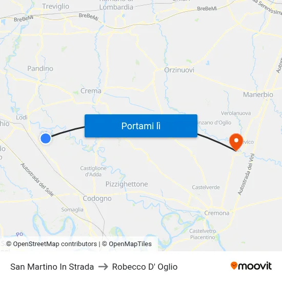 San Martino In Strada to Robecco D' Oglio map
