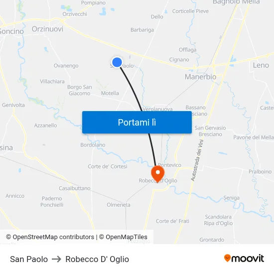 San Paolo to Robecco D' Oglio map