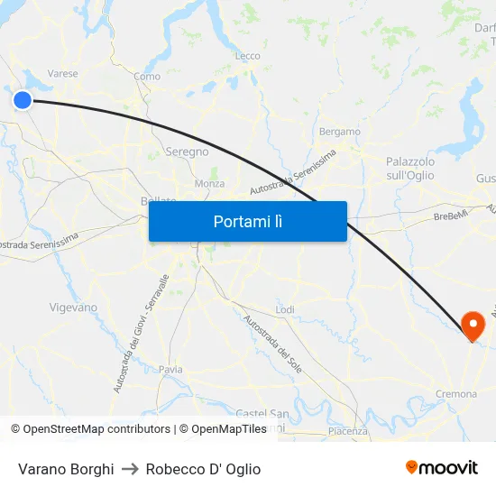 Varano Borghi to Robecco D' Oglio map