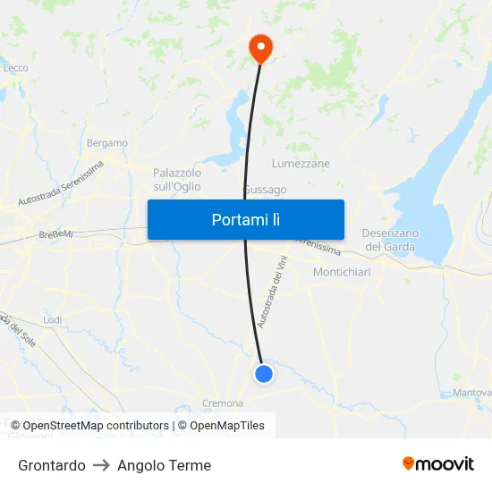 Grontardo to Angolo Terme map