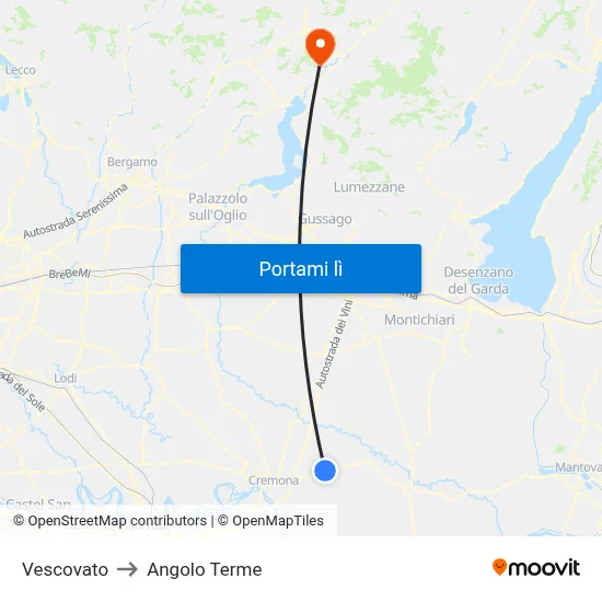 Vescovato to Angolo Terme map