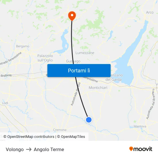 Volongo to Angolo Terme map