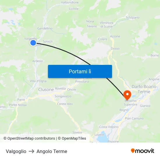 Valgoglio to Angolo Terme map