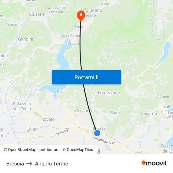 Brescia to Angolo Terme map