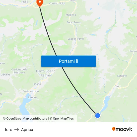 Idro to Aprica map