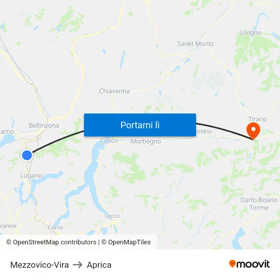 Mezzovico-Vira to Aprica map