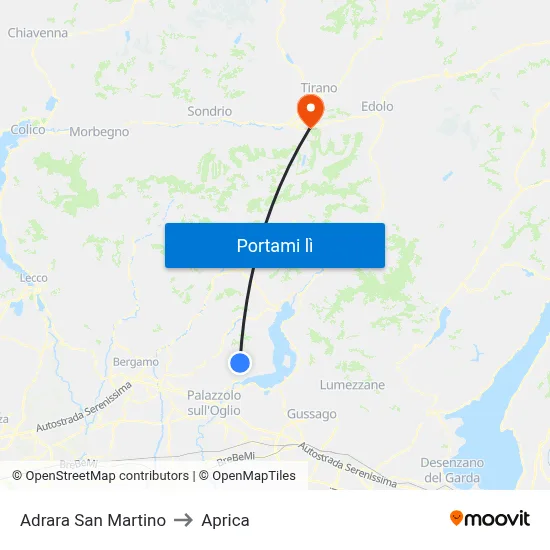 Adrara San Martino to Aprica map