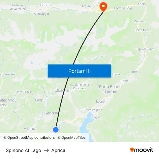 Spinone Al Lago to Aprica map
