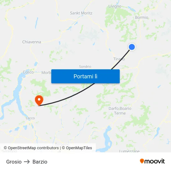 Grosio to Barzio map