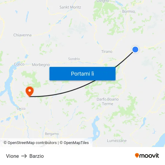 Vione to Barzio map