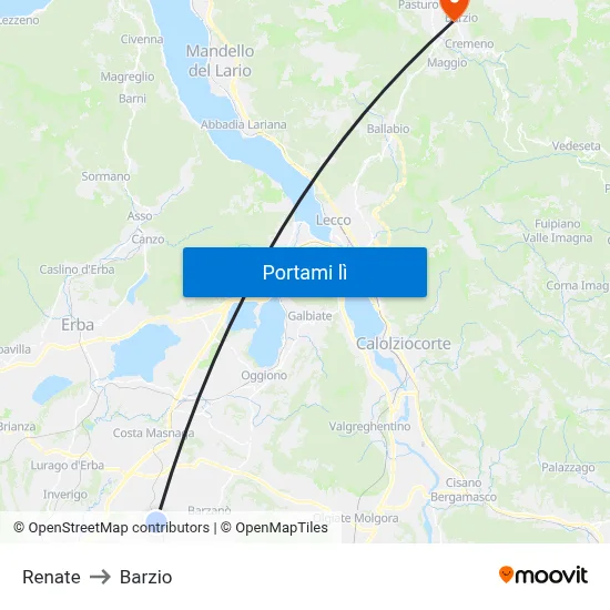 Renate to Barzio map
