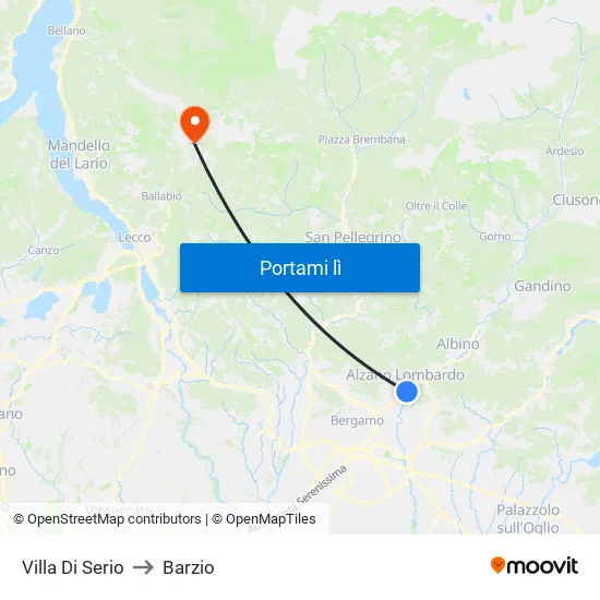 Villa Di Serio to Barzio map