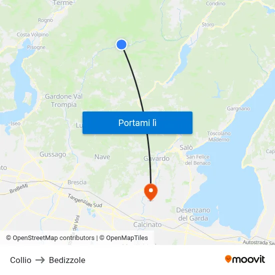 Collio to Bedizzole map