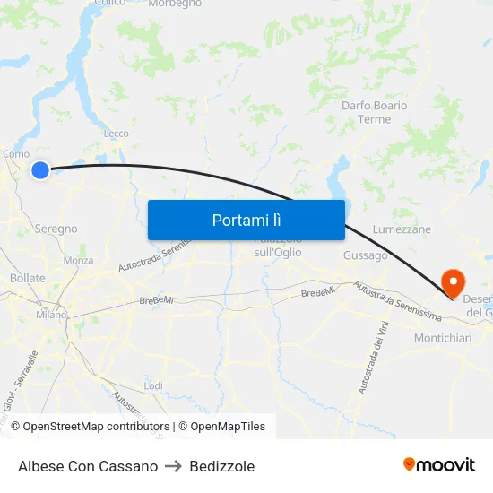 Albese Con Cassano to Bedizzole map