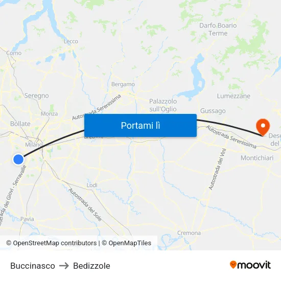 Buccinasco to Bedizzole map