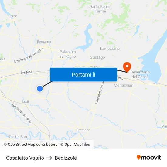 Casaletto Vaprio to Bedizzole map