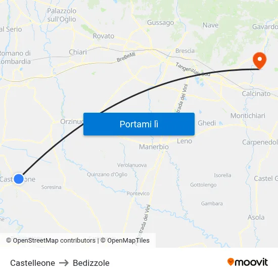 Castelleone to Bedizzole map