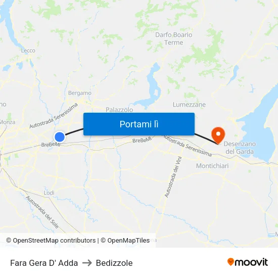 Fara Gera D' Adda to Bedizzole map