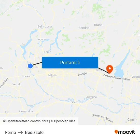 Ferno to Bedizzole map