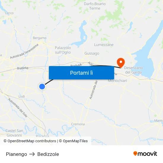 Pianengo to Bedizzole map