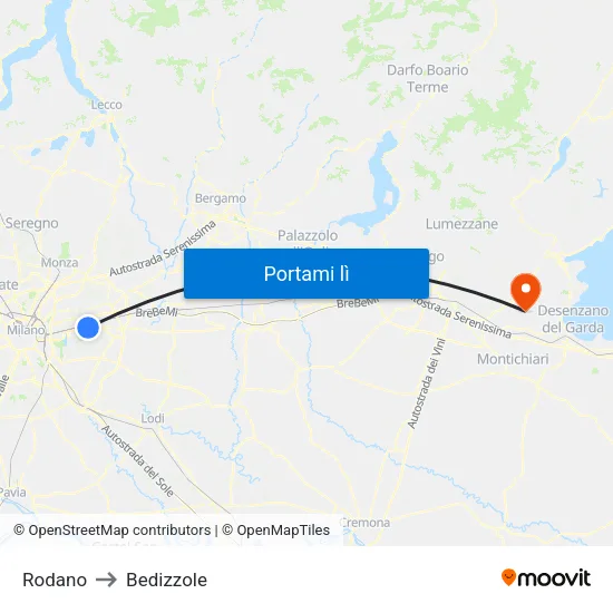 Rodano to Bedizzole map