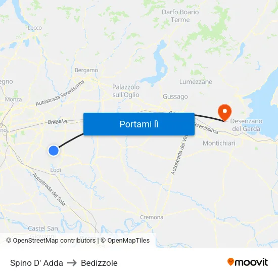 Spino D' Adda to Bedizzole map