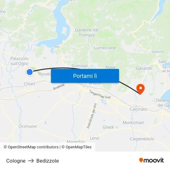 Cologne to Bedizzole map